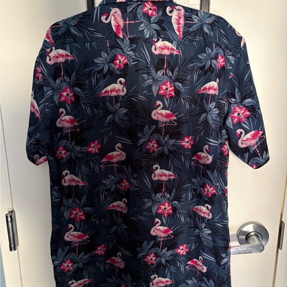 Rosso Milano Blue Floral Short Sleeve Button-Up Shirt Men's XL - Picture 7 of 8